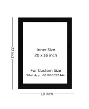 Sri Krishna With cow Photo Frame - 18x22 Inches, Brown Wooden Frame for Home, Office & Temple Decoration