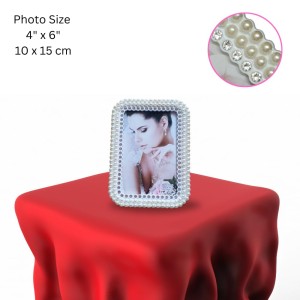 HiTechMart Table Photo Frame for Home Décor | Rectangular Wedding Photo Frame (4x6 Inch, White) | Beautiful Pearl & Crystal Design | Personalised Gift for Anniversary, Valentine, Birthday HiTechMart Table Photo Frame for Home Décor | Rectangular Wedding Photo Frame (4x6 Inch, White) | Beautiful Pearl & Crystal Design | Personalised Gift for Anniversary, Valentine, Birthday