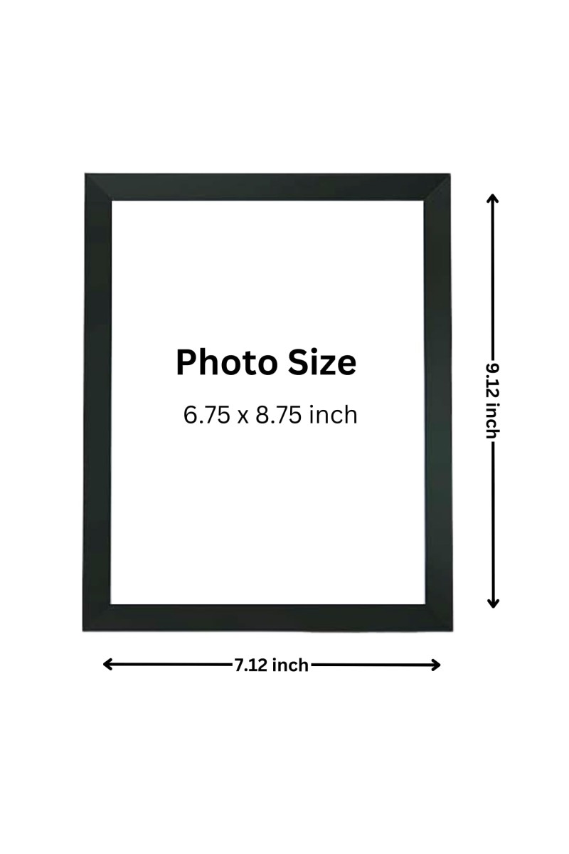 Hitech Sales Mata Laxmi Polystyrene Photo Frame for Pooja Room, Temple, Home Decor and Gift (Printed Photo, Black, 7.12 x 9.12 inches)