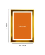 Premium Golden Photo Frame for Wall & Tabletop | Elegant Metallic Finish Picture Frame for Home & Office Décor | Rectangular Display Frame for Art, Certificate & Photos