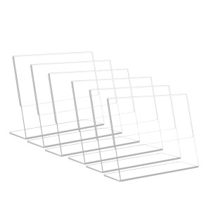 HiTechMart Acrylic Stand Holder for QR Code, Photos, Sign Display – Waterproof & Easy to Wipe, Clear Double-Sided Tabletop Frame for Office, Restaurant, Event,Home Use (4x6) (6) HiTechMart Acrylic Stand Holder for QR Code, Photos, Sign Display – Waterproof & Easy to Wipe, Clear Double-Sided Tabletop Frame for Office, Restaurant, Event,Home Use (4x6) (6)