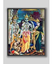 Ram Sita with Laxman Hanuman ji Wood laminated Photo Frame for Wall Hanging/Gift/Temple/puja Room/Home Decor