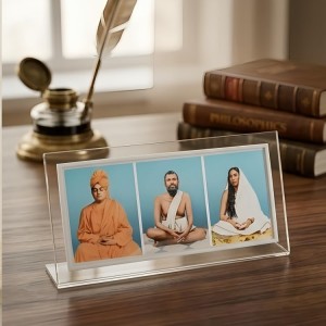 Hitech Sales Swami Vivekananda and Ramakrishna Paramahansa and Sarada maa photo, Three pictures in one Frame, Acrylic photo frame for Table, living room, gifts (6 x 3 inch)