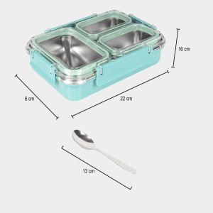 Hitech Sales Plastic & Steel Lunch Box – Compact, Durable & Leakproof – Green Hitech Sales Plastic & Steel Lunch Box – Compact, Durable & Leakproof – Green