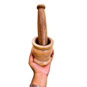 Wooden Mortar and Pestle Set (Ohkli Musal/Hamal Dista/Kharal/Khalbatta) 3.5X6.5 Inch – Handcrafted Grinder for Spices & Herbs – Traditional Kitchen Tool for Mixing and Grinding Wooden Mortar and Pestle Set (Ohkli Musal/Hamal Dista/Kharal/Khalbatta) 3.5X6.5 Inch – Handcrafted Grinder for Spices & Herbs – Traditional Kitchen Tool for Mixing and Grinding
