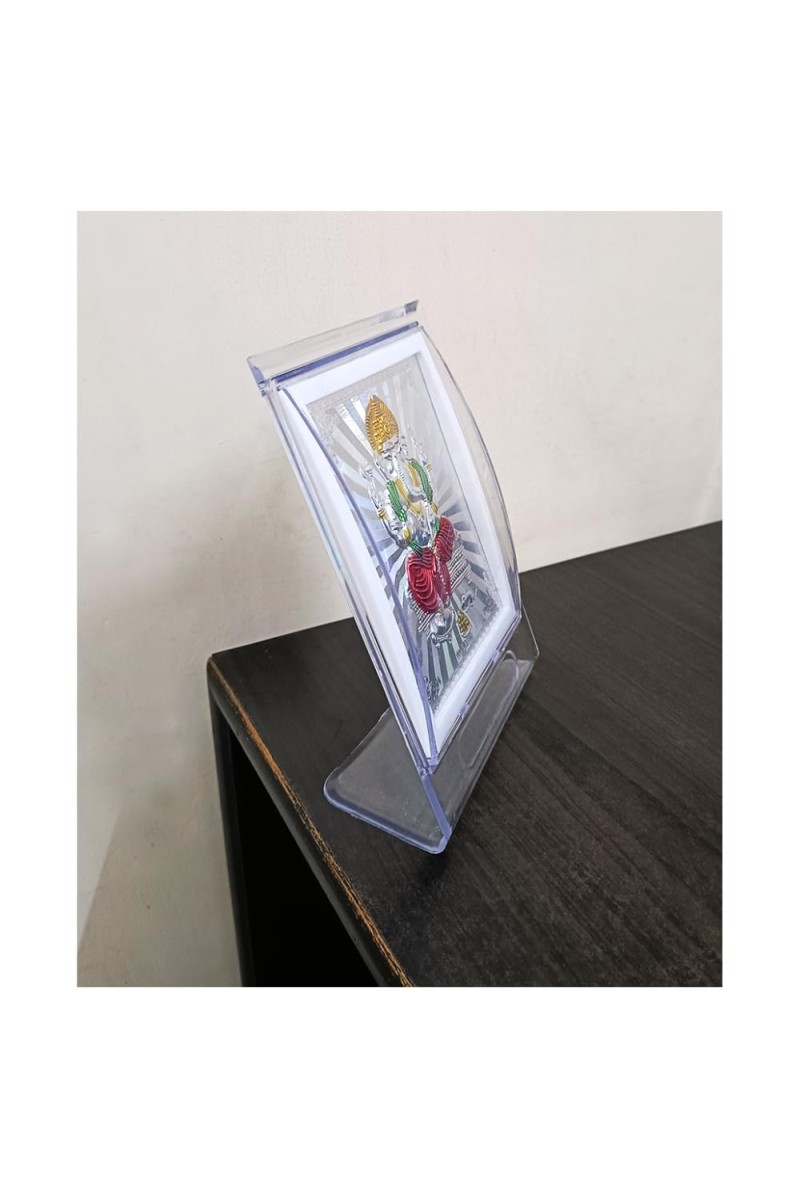 999 Silver Ganesh Photo Frame Stand, 13 cm X 17 cm