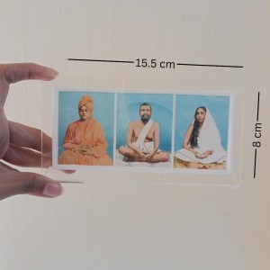 Hitech Sales Swami Vivekananda and Ramakrishna Paramahansa and Sarada maa photo, Three pictures in one Frame, Acrylic photo frame for Table, living room, gifts (6 x 3 inch)