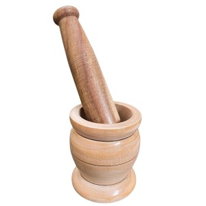 Wooden Mortar and Pestle Set (Ohkli Musal/Hamal Dista/Kharal/Khalbatta) 3.5X6.5 Inch – Handcrafted Grinder for Spices & Herbs – Traditional Kitchen Tool for Mixing and Grinding Wooden Mortar and Pestle Set (Ohkli Musal/Hamal Dista/Kharal/Khalbatta) 3.5X6.5 Inch – Handcrafted Grinder for Spices & Herbs – Traditional Kitchen Tool for Mixing and Grinding