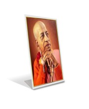 Car Desk/Table Top Bhaktivedanta Swami Prabhupada Acrylic L-Style Photo Stand - 2.5x3.5 Inches, Compact And Stylish Spiritual Display (F6696)