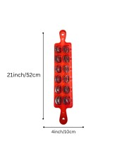 Khartal - Traditional Indian Hand Cymbals with Ergonomic Grip for Easy Playing, 10 Pair Set, Bright Orange Color (Red)