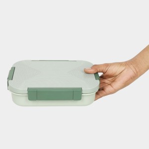 Stainless Steel Lunch Box, Container: 23 X17 X 6cm, Spoon: 13.5cm Length (Pack of 1) Stainless Steel Lunch Box, Container: 23 X17 X 6cm, Spoon: 13.5cm Length (Pack of 1)