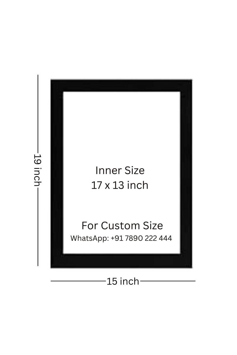 The orange color peacocks Photo Frame Funny Animal and Bird Cartoon Art, Black color, 15x19 Inch