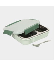 Stainless Steel Lunch Box, Container: 23 X17 X 6cm, Spoon: 13.5cm Length (Pack of 1) Stainless Steel Lunch Box, Container: 23 X17 X 6cm, Spoon: 13.5cm Length (Pack of 1)