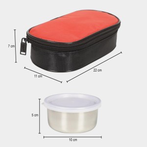 Stainless Steel Lunch Box Container -10 X 5cm |Bag- 22 X 11 X 7cm, Container- 2+ with Bag Stainless Steel Lunch Box Container -10 X 5cm |Bag- 22 X 11 X 7cm, Container- 2+ with Bag