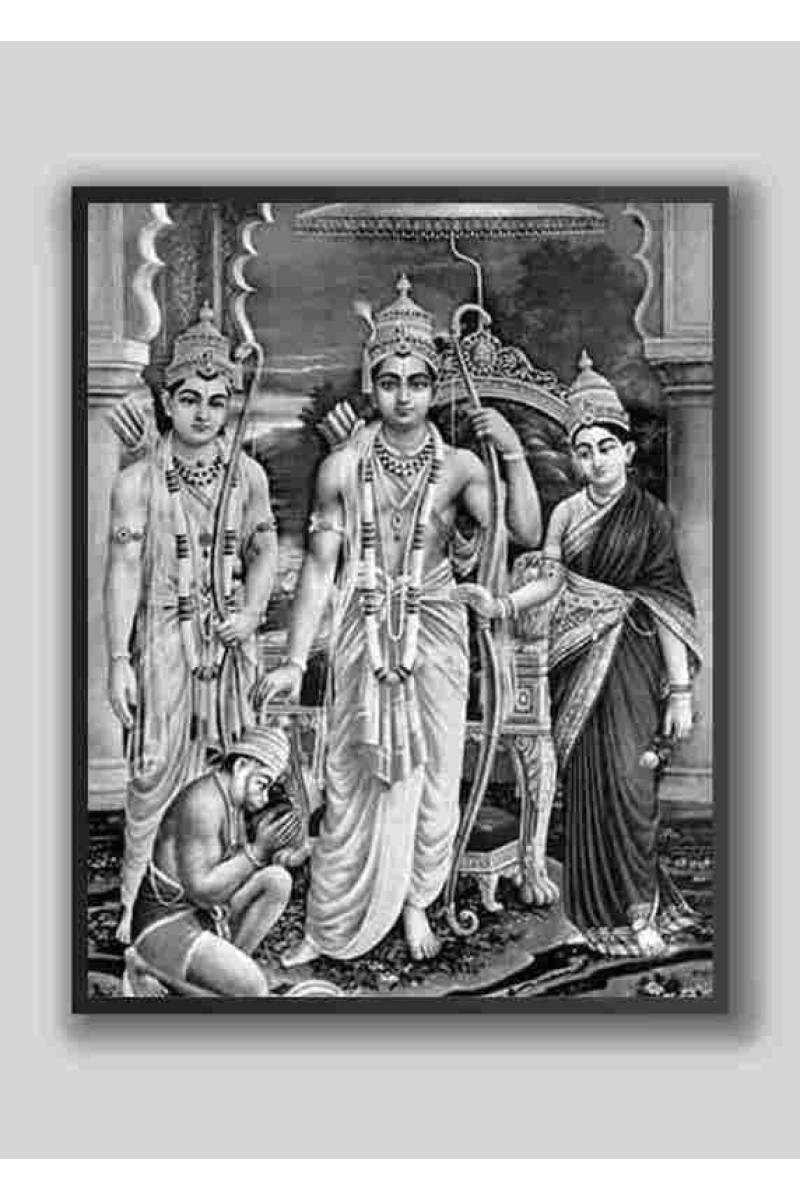 Ram Sita with Laxman Hanuman ji Wood laminated Photo Frame for Wall Hanging/Gift/Temple/puja Room/Home Decor