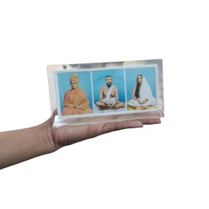 Hitech Sales Swami Vivekananda and Ramakrishna Paramahansa and Sarada maa photo, Three pictures in one Frame, Acrylic photo frame for Table, living room, gifts (6 x 3 inch)