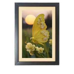 The beautiful yellow color butterfly Black Photo Frame Funny Animal and Bird Cartoon Art The beautiful yellow color butterfly Black Photo Frame Funny Animal and Bird Cartoon Art