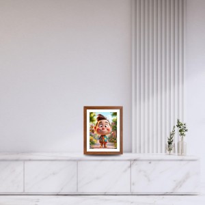 AI Funny Cute Boy Art Picture for Kids - 10x14 inches, Brown Color - Perfect Wall Decor for Children's Room
