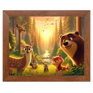AI Funny Polar bear Art Picture for Kids - 10x14 inches, Brown Color - Perfect Wall Decor for Children's Room