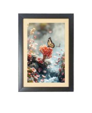 The beautiful butterfly Black Photo Frame Funny Animal and Bird Cartoon Art