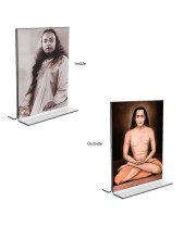 Sri Sri Yogananda & Mahavatar Babaji Acrylic T-Style Photo Stand - 7x9 Inches, Compact and Stylish Spiritual Display, easily change 2 photos (Pack of 1)