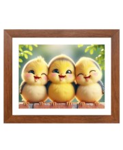 AI Funny Cute Birds Art Picture for Kids - 18x22 inches, Brown Color - Perfect Wall Decor for Children's Room AI Funny Cute Birds Art Picture for Kids - 18x22 inches, Brown Color - Perfect Wall Decor for Children's Room