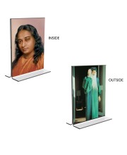 Paramahansa Yogananda & Osho Acrylic T-Style Photo Stand - 11x13 Inches, Compact and Stylish Spiritual Display, easily change 2 photos (Pack of 1)