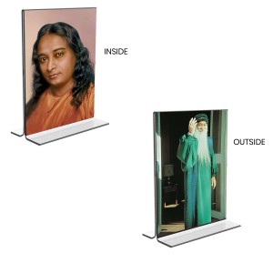 Paramahansa Yogananda & Osho Acrylic T-Style Photo Stand - 7x9 Inches, Compact and Stylish Spiritual Display, easily change 2 photos (Pack of 1) Paramahansa Yogananda & Osho Acrylic T-Style Photo Stand - 7x9 Inches, Compact and Stylish Spiritual Display, easily change 2 photos (Pack of 1)