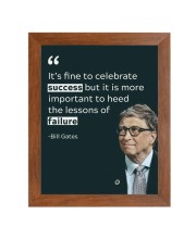 Bill Gates & His Famous Quote Photo Frame - Brown Frame, Perfect for Office & Wall Decoration, Ideal Gift