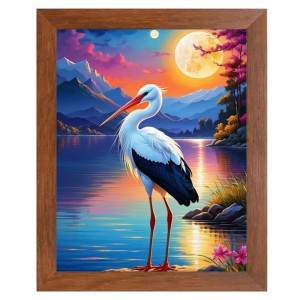 AI Funny Stork Art Picture for Kids - 12x16 inches, Brown Color - Perfect Wall Decor for Children's Room AI Funny Stork Art Picture for Kids - 12x16 inches, Brown Color - Perfect Wall Decor for Children's Room