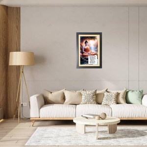 Buddha & His Famous Quote Photo Frame - Brown Frame, 11x15 Inches, Perfect for Office & Wall Decoration, Ideal Gift
