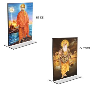 Swami Vivekananda & Guru Nanak Acrylic T-Style Photo Stand - 5x7 Inches, Compact and Stylish Spiritual Display, easily change 2 photos (Pack of 1) Swami Vivekananda & Guru Nanak Acrylic T-Style Photo Stand - 5x7 Inches, Compact and Stylish Spiritual Display, easily change 2 photos (Pack of 1)