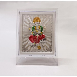 999 Silver Ganesh Photo Frame Stand, 13 cm X 17 cm 999 Silver Ganesh Photo Frame Stand, 13 cm X 17 cm