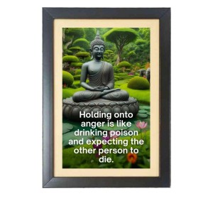 Buddha & His Famous Quote Photo Frame - Brown Frame, 11x15 Inches, Perfect for Office & Wall Decoration, Ideal Gift