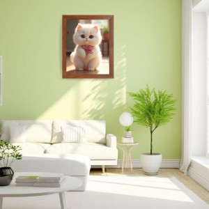 AI Funny Cute Cat Art Picture for Kids - 14x18 inches, Brown Color - Perfect Wall Decor for Children's Room AI Funny Cute Cat Art Picture for Kids - 14x18 inches, Brown Color - Perfect Wall Decor for Children's Room