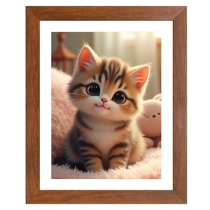AI Funny Cute Kitty Cat Art Picture for Kids - 10x14 inches, Brown Color - Perfect Wall Decor for Children's Room AI Funny Cute Kitty Cat Art Picture for Kids - 10x14 inches, Brown Color - Perfect Wall Decor for Children's Room