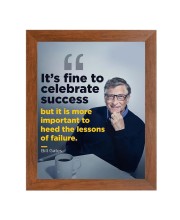 Bill Gates & His Famous Quote Photo Frame - Brown Frame, Perfect for Office & Wall Decoration, Ideal Gift