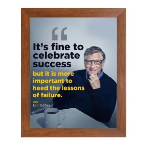 Bill Gates & His Famous Quote Photo Frame - Brown Frame, Perfect for Office & Wall Decoration, Ideal Gift Bill Gates & His Famous Quote Photo Frame - Brown Frame, Perfect for Office & Wall Decoration, Ideal Gift