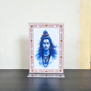 HiTechMart Lord Shiv Acrylic Photo Frame, Hindu God Idol Picture for Home, Office and Mandir, Decorative Frame for Pooja and Gifting HiTechMart Lord Shiv Acrylic Photo Frame, Hindu God Idol Picture for Home, Office and Mandir, Decorative Frame for Pooja and Gifting