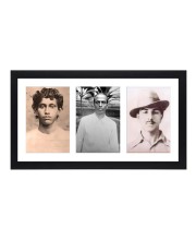 Biplabi Khudiram Bose, Master Da Surya Sen and Sahid Bhagat Singh three black and white Photos in One Frame | (Wall and Tabletop, Printed Photo, 8 x 14 inches Frame, Black) Biplabi Khudiram Bose, Master Da Surya Sen and Sahid Bhagat Singh three black and white Photos in One Frame | (Wall and Tabletop, Printed Photo, 8 x 14 inches Frame, Black)