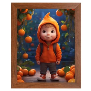 AI Funny KId Art Picture for Kids - 10x14 inches, Brown Color - Perfect Wall Decor for Children's Room