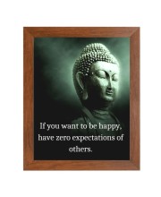 Buddha & His Famous Quote Photo Frame - Brown Frame, Perfect for Office & Wall Decoration, Ideal Gift
