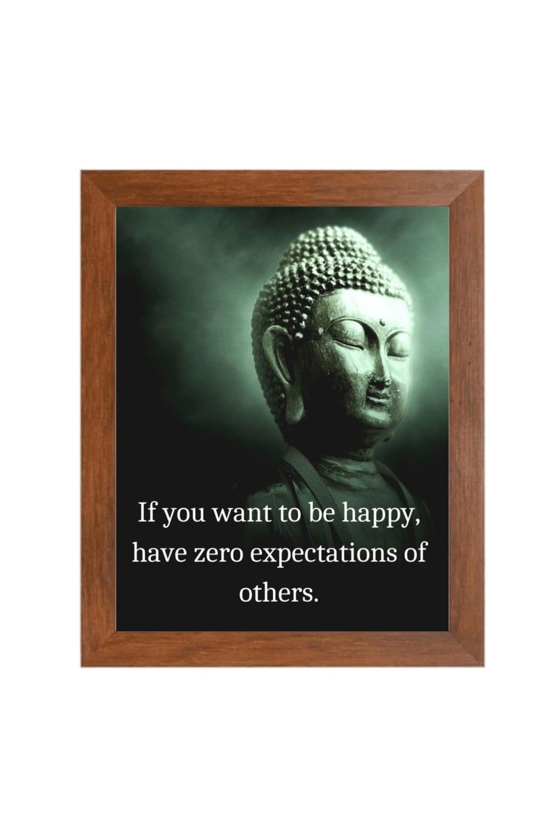 Buddha & His Famous Quote Photo Frame - Brown Frame, Perfect for Office & Wall Decoration, Ideal Gift