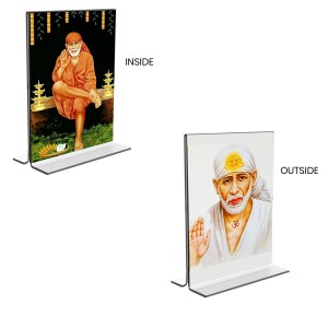 Sai Baba Acrylic T-Style Photo Stand, Compact and Stylish Spiritual Display, easily change 2 photos (Pack of 1) Sai Baba Acrylic T-Style Photo Stand, Compact and Stylish Spiritual Display, easily change 2 photos (Pack of 1)