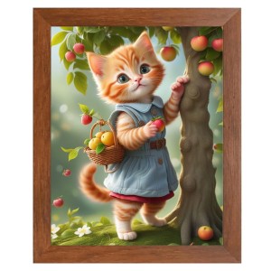 AI Funny Cute Kitty Cat Art Picture for Kids - 10x14 inches, Brown Color - Perfect Wall Decor for Children's Room AI Funny Cute Kitty Cat Art Picture for Kids - 10x14 inches, Brown Color - Perfect Wall Decor for Children's Room