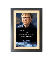 Mr. Bill Gates & His Famous Quote Black Photo Frame, 11x15 Inches, Perfect for Office & Wall Decoration, Ideal Gift