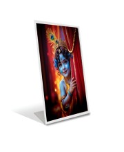 Car Desk/Table Top Divine Krishna Acrylic L-Style Photo Stand - 2.5x3.5 Inches, Compact And Stylish Spiritual Display (F6727)