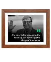 Bill Gates & His Famous Quote Photo Frame - Brown Frame, Perfect for Office & Wall Decoration, Ideal Gift