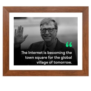 Bill Gates & His Famous Quote Photo Frame - Brown Frame, Perfect for Office & Wall Decoration, Ideal Gift Bill Gates & His Famous Quote Photo Frame - Brown Frame, Perfect for Office & Wall Decoration, Ideal Gift