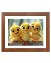 AI Funny Cute Birds On Tree Art Picture for Kids - 10x14 inches, Brown Color - Perfect Wall Decor for Children's Room AI Funny Cute Birds On Tree Art Picture for Kids - 10x14 inches, Brown Color - Perfect Wall Decor for Children's Room
